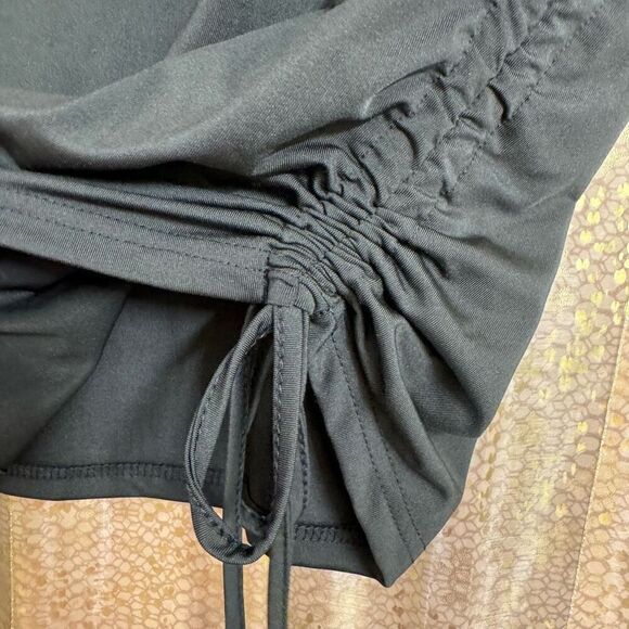 SHEIN Black Stretchy Adjustable Ruched Mini Skirt Large NWT - Picture 4 of 6